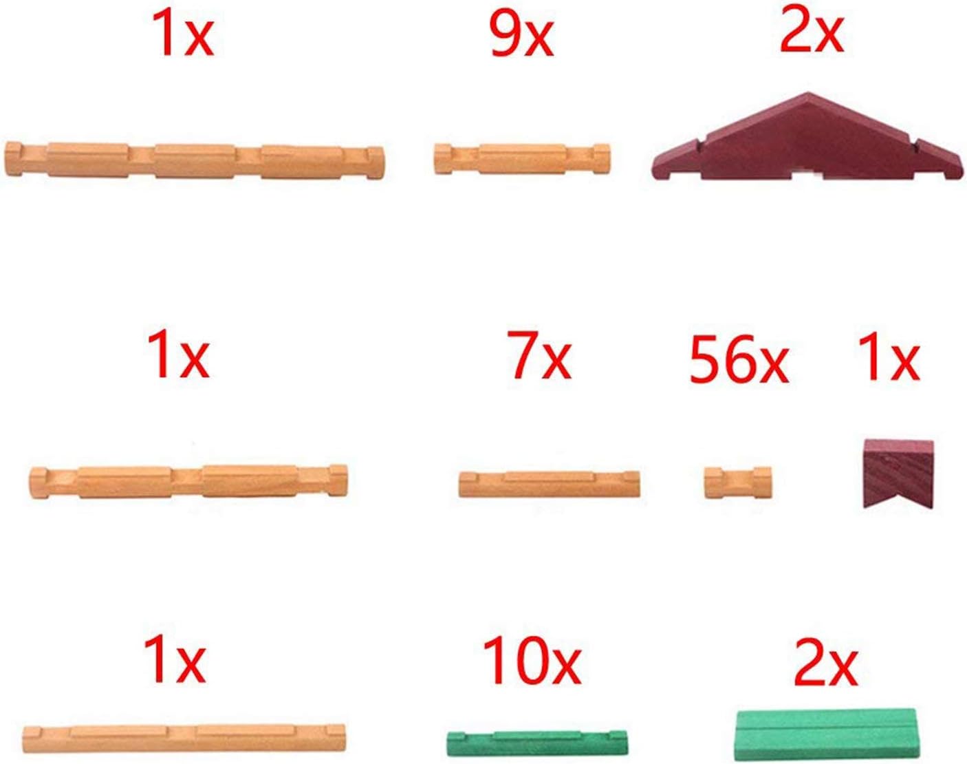 Joqutoys 90 Pcs Wood Building Blocks Toy for Toddlers, Classic Wooden Cabin Log Set Preschool Education Toy, Creative Construction Engineering Educational Toys for 3 4 5 6 Years Boys