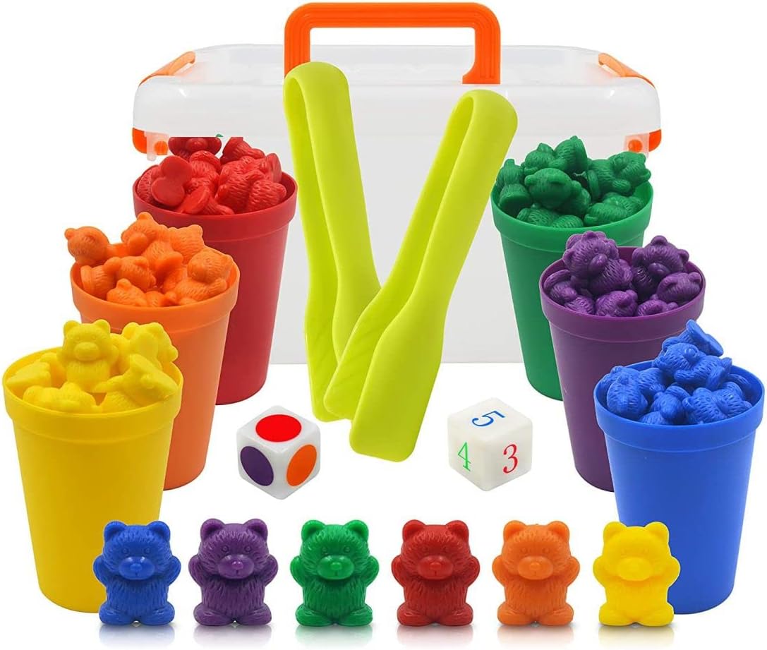 Templeton Educational Counting & Sorting Bears Kit, 70 Piece Super Value Set, Fun Math Manipulative for Home, School, Classroom