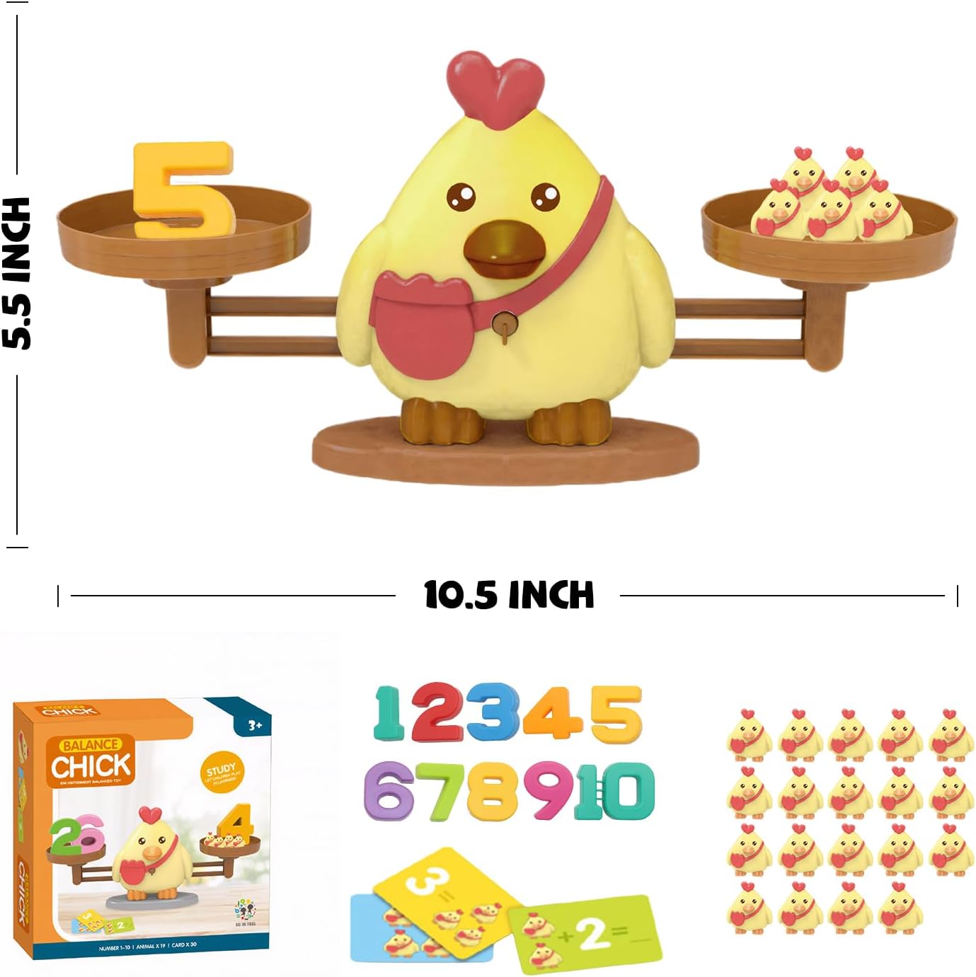 Snugzy Frog Balance Counting Toys, Number Counting Scale Games for Kids Cool Math Learning Games for Boys and Girls Preschool Kindergarten Learning STEM Montessori Educational Toys for 3+ (93 PCS)