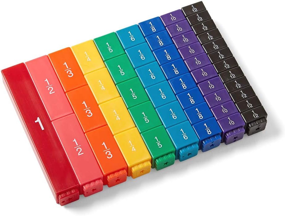 hand2mind Plastic Rainbow Fraction Circles, Circle Manipulatives, Fraction Tools for Kids, Math School Supplies, Montessori Math Materials, Classroom Math Manipulatives 4th Grade (15 Sets of 51)