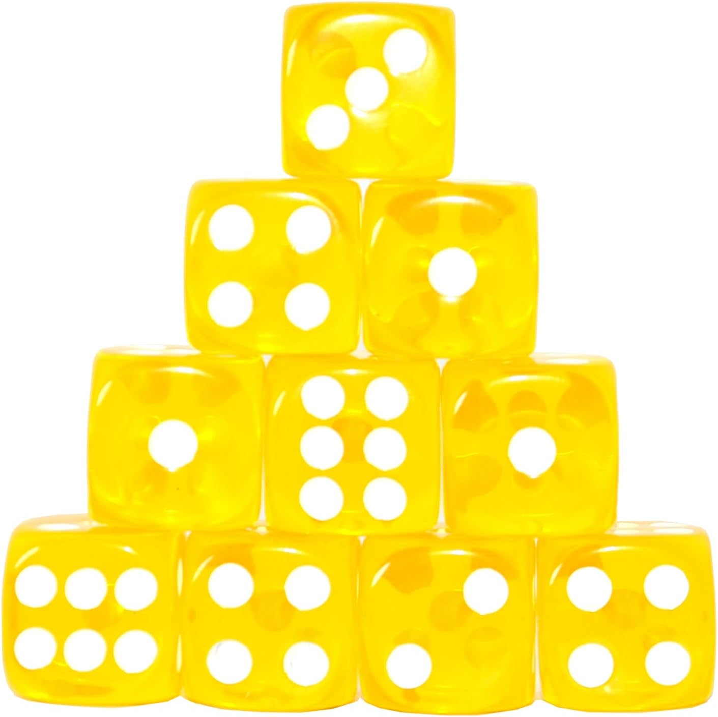 SmartDealsPro 10-Pack D6 Six Sided 16mm Transparent Dice Die for DND, MTG, RPG, Tenzi, Yahtze, Bunco, Table Borad Games, Math Teaching