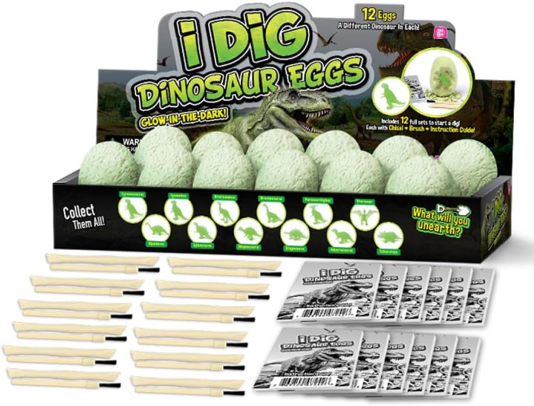 Liberty Imports 12-Pack Gem Digging Kit for Kids - Exciting Gemstone Mining Adventure - Educational STEM Crystal and Mineral Excavation – Party Favor Science Toys