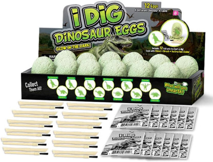 Liberty Imports 12-Pack Gem Digging Kit for Kids - Exciting Gemstone Mining Adventure - Educational STEM Crystal and Mineral Excavation – Party Favor Science Toys