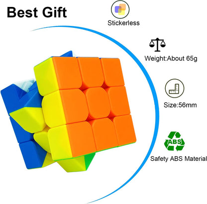 12 Pack Speed Cube 3x3 Set, Stickerless Cube 3X3, Party Favors for All Age, Puzzle Game Toys, Classroom prizes, School Rewards
