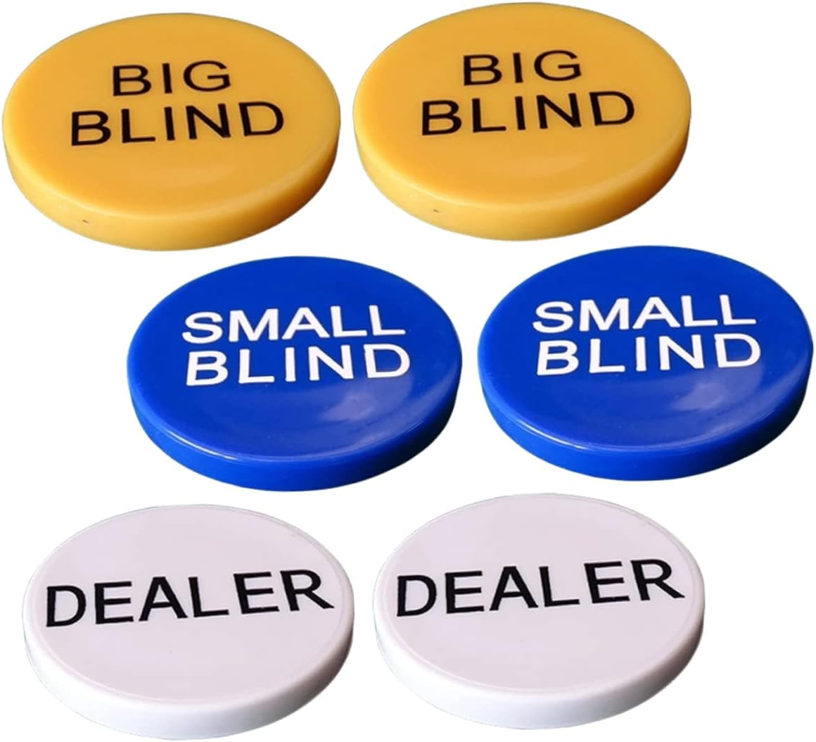 SAFIGLE 4 Sets Big and Small Blind Banker Code Texas Holdem Game Chips Bingo Game Tokens Bingo Game Supplies