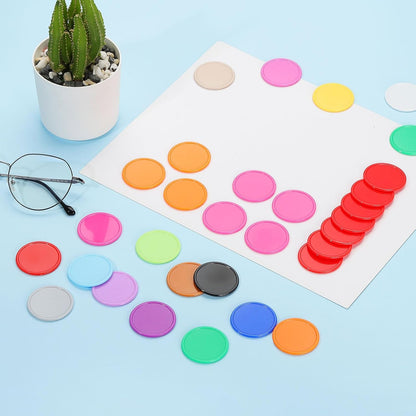 uxcell 100Pcs 0.8 Inch Plastic Poker Chips, Mini Bingo Chips Learning Counters Counting Counters Disks Markers Opaque Game Tokens for Game Play Math Counting, Yellow