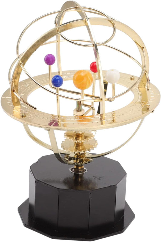 Grand Orrery Model of The Solar System Metal Solar System Model Decoration for Teenagers Educational Tabletop Toy Office Study Classroom Decoration Iron Electroplating Process