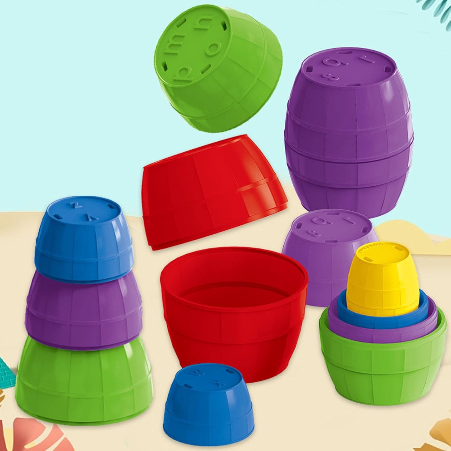 Kikumi 10 Pieces Nesting Stacking Cup Brain Training Educational Interactive Stacking Cup Toy for Toddlers