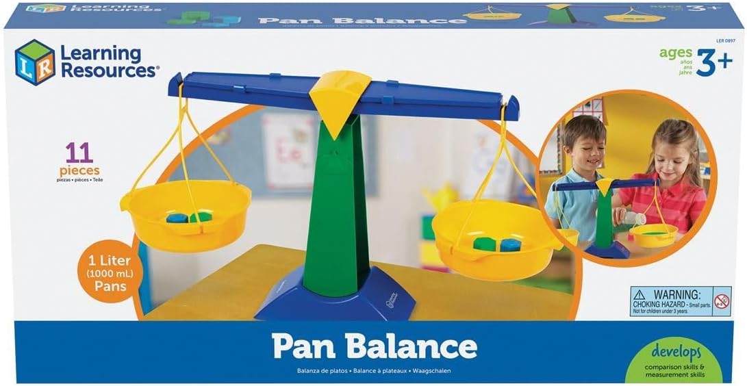 Learning Resources Pan Balance - Back to School, Homeschool, Math Toys, Teach Mass & Measurement, Ages 3+