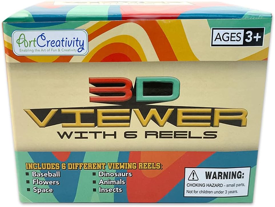ArtCreativity Classic 3D Viewfinder for Kids, 6 Reels Included with 42 HD Images, View Finder for Children, Nostalgia Retro Toys, Nature Educational Toys, Learning Toy for Kids, Toddlers, Ages 3+