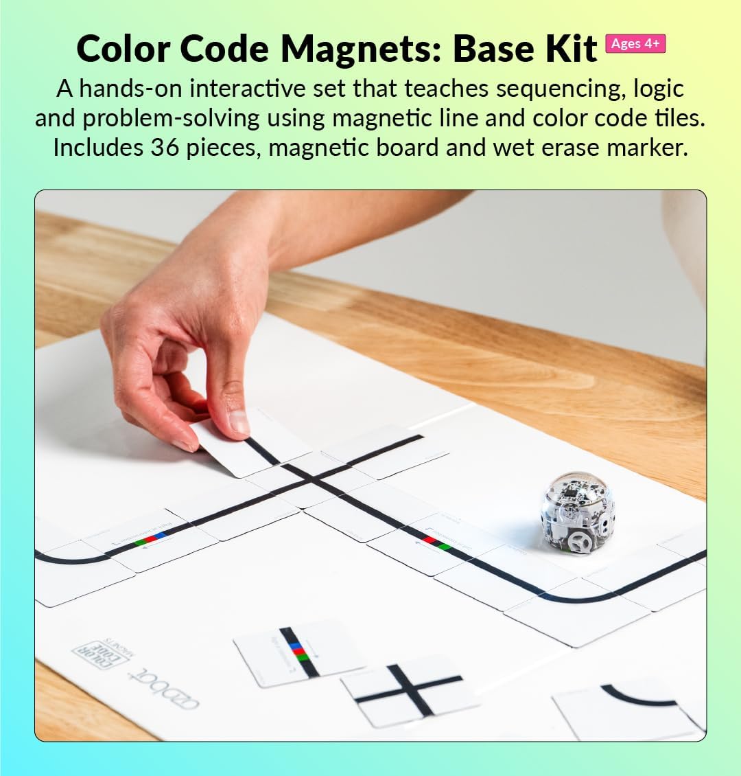 Ozobot Color Code Magnets Speed Kit, Interactive Coding Learning Tool for Kids Ages 3+, Enhances Logic & Problem Solving Skills, 18 Tiles, Evo & Color Codes Magnets Base Kit Required Not Included