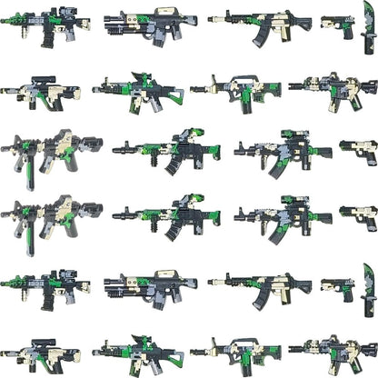 390+ Pcs Military Weapon Pack Building Blocks Toys Army Weapon Set Soldier Gear Set SWAT Accessories Kits, Camouflage Helmet Tactical Vest Shields Gatling, Compatible with Major Minifigure