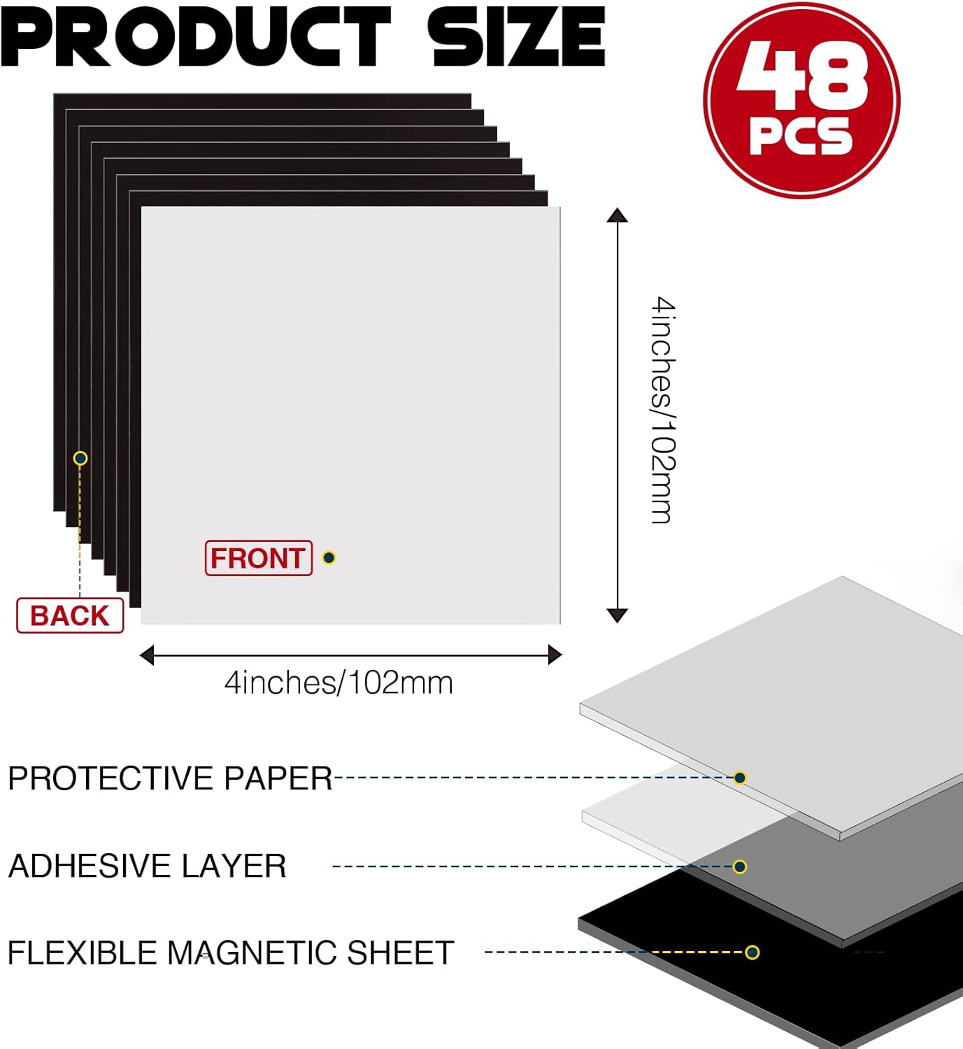 Adhesive Magnetic Sheets for Letter Size 8.5x11 (Pack of 8),Magnet Sheets with Self-Stick Adhesive for Home/Classroom/Office,Easy Cut DIY Paper Craft Magnet
