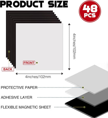 Adhesive Magnetic Sheets for Letter Size 8.5x11 (Pack of 8),Magnet Sheets with Self-Stick Adhesive for Home/Classroom/Office,Easy Cut DIY Paper Craft Magnet