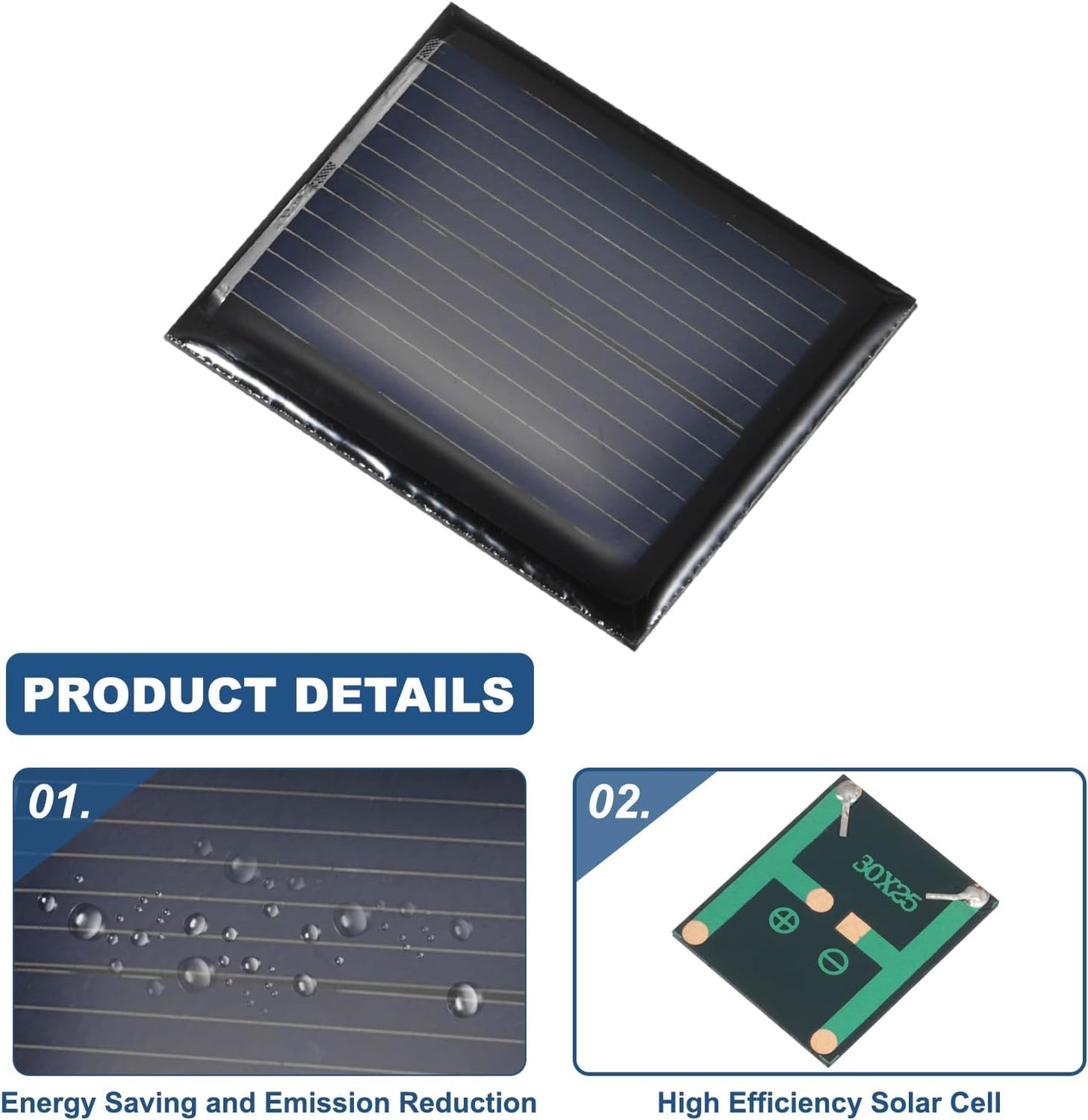 MECCANIXITY 8PCS 1.5V 0.09W 0.06A Mini Solar Panels for Solar Power, Small Solar Photovoltaic Cells Charge DIY Electric Toy Materials Solar System Kits, 1.18" x 1.18"