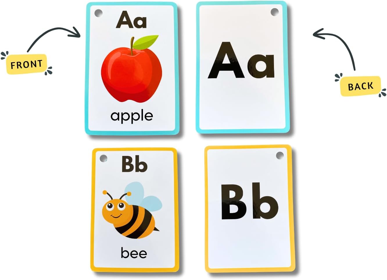 English Alphabets Flash Cards (Realistic Images)