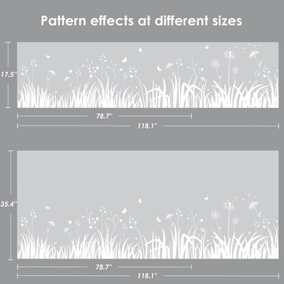 DKTIE Window Privacy Film Flowers Pure White Pattern Stained Glass Window Film Decorative Frosted Glass Window Film Sun Blocking Heat Control Static Cling (A274, 17.5" x 78.7")
