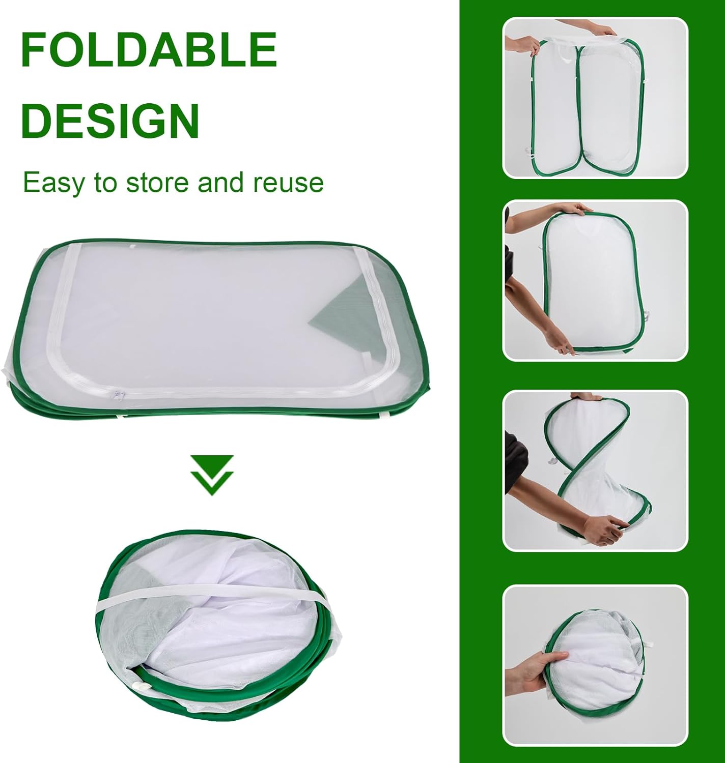 Butterfly & Insect Habitat Cage 24" x 24" x 36", Extra Large Butterfly Enclosure with Poop Tray for Easy to Clean, Pop-up Caterpillars Mesh Cage Terrarium with Sunshade Top for Outdoor.