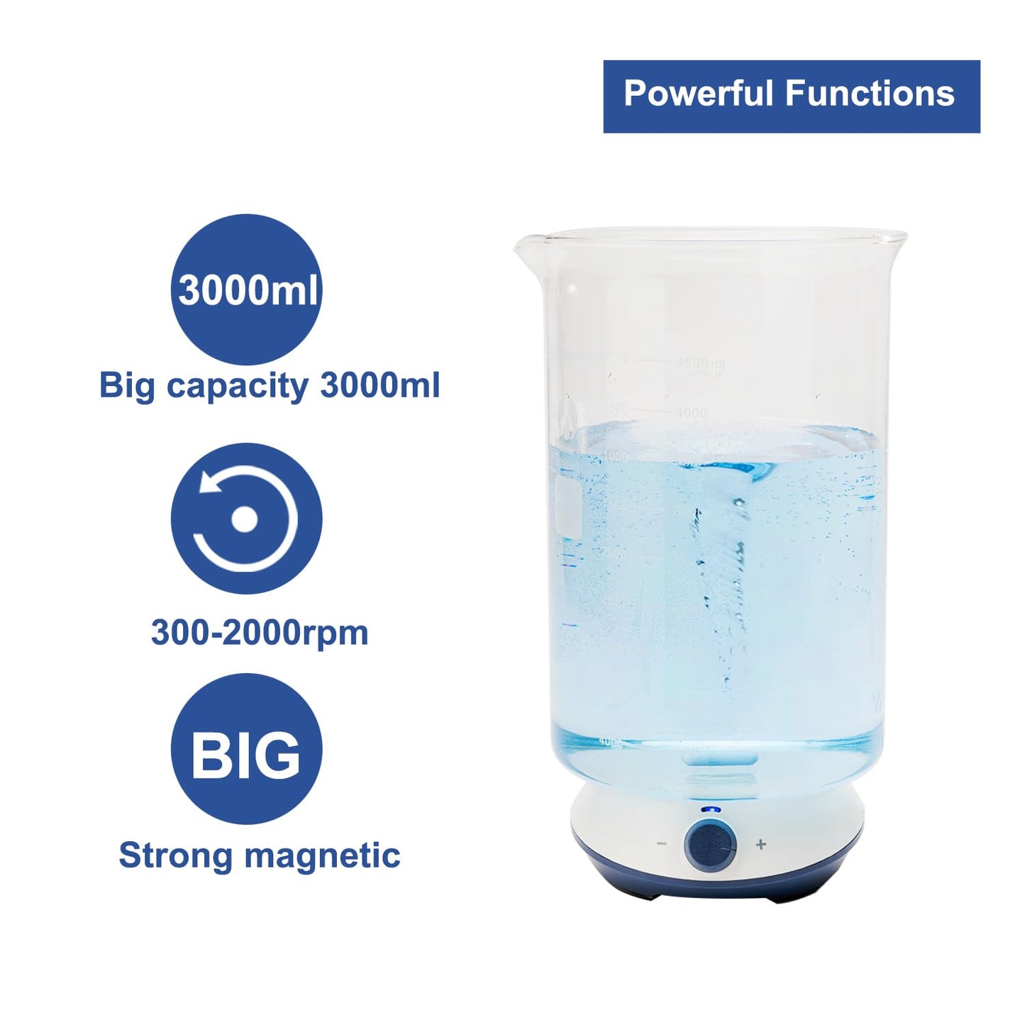 ONiLAB Magnetic Stirrer with 8PCS stir bar Set and stir bar Retriever, Magnetic Mixer Max Stirring Capacity 3000ml(No Heating)