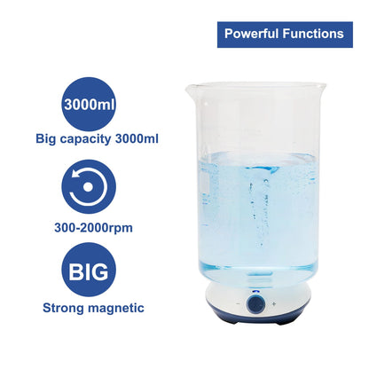 ONiLAB Magnetic Stirrer with 8PCS stir bar Set and stir bar Retriever, Magnetic Mixer Max Stirring Capacity 3000ml(No Heating)