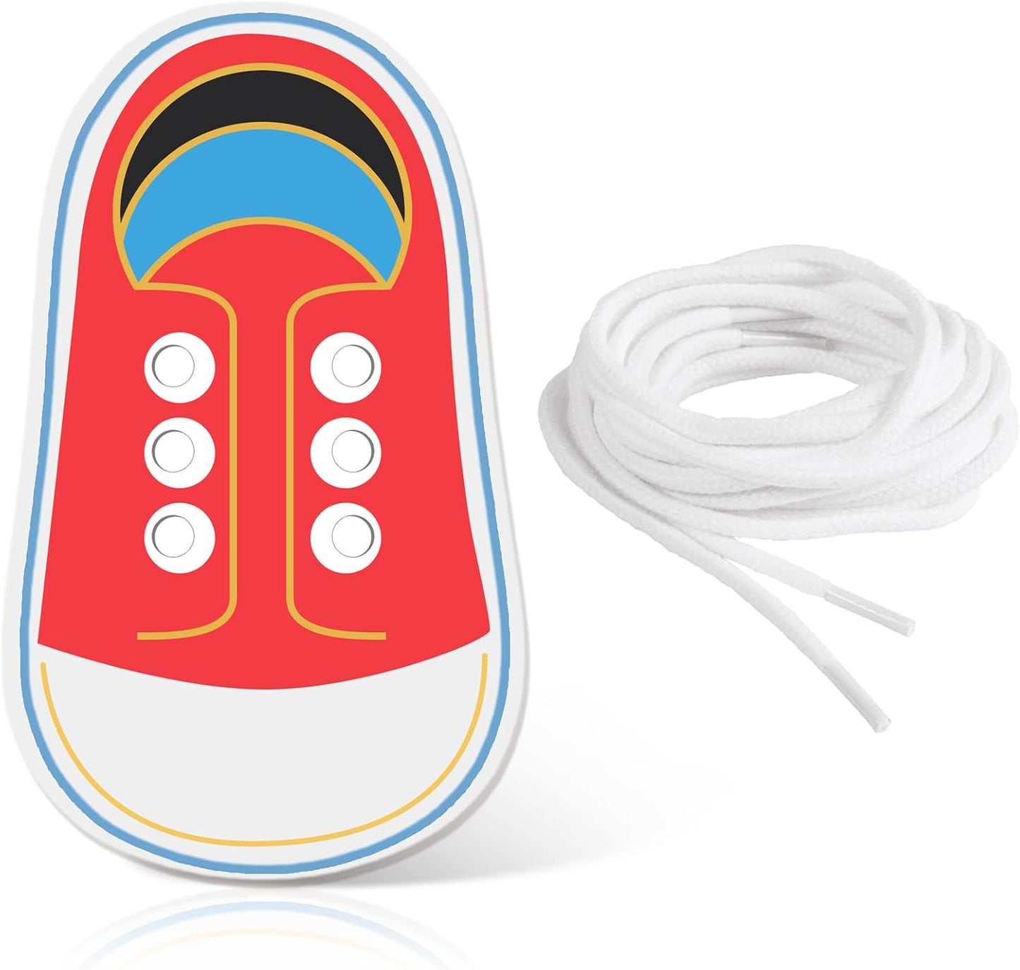 Wooden Red Shoe Tying Practice for Kids, How to Tie Your Shoes for Kids Threading Lacing Shoes Training, Learn to Tie Your Shoes Developmental Toys