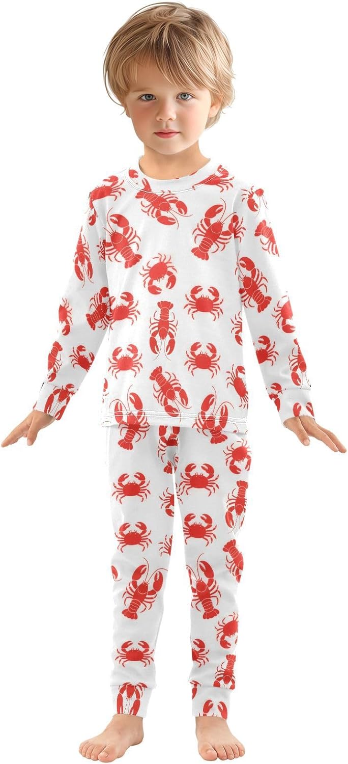 ALAZA Shark Starfish Palm Tree 2 Piece Pajama Set Long Sleeve Top and Pants Sleepwear Unisex - Colors B