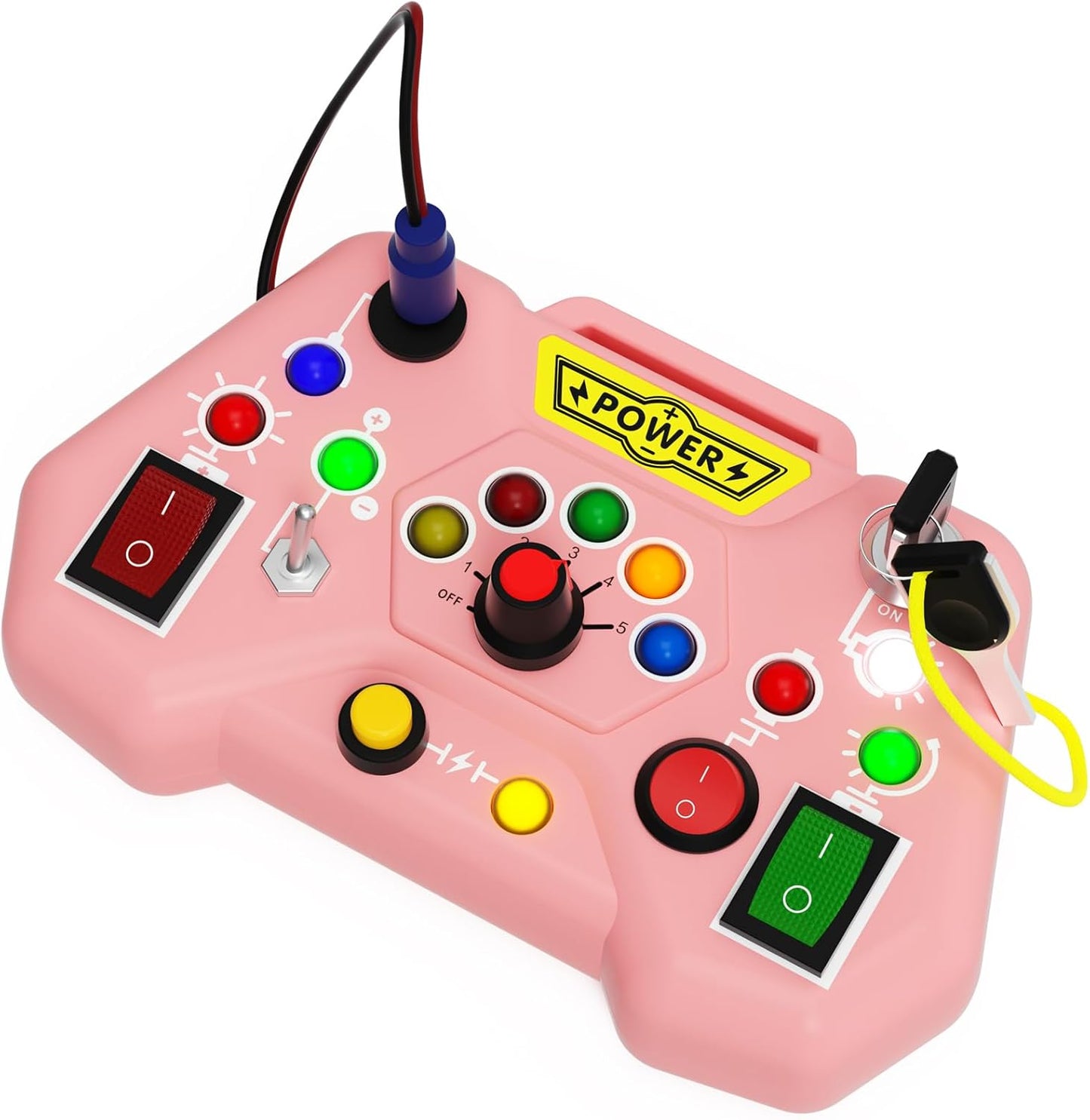 Toddler Busy Board With LED Light - Baby Game Sensory Toy,Light Switches Montessori Toy for 3 Year Old，Kids Educational Learning Activities Toys,Easter Basket Stuffers Ideas for 3 4 5 6 Boys Girls
