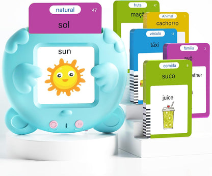 Spanish & English Talking Flash Cards for Toddlers, 510 Sight Words Bilingual Learning Toys for Children, Autism Pocket Speech Therapy Toys, Español Vocabulary Educational Flashcards