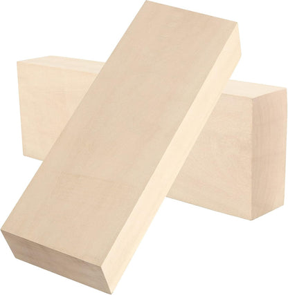 JAPCHET 2 Packs 10 x 3.5 x 1.7 Inch Basswood Blocks, Natural Unfinished Blocks for Carving, Crafting and Whittling