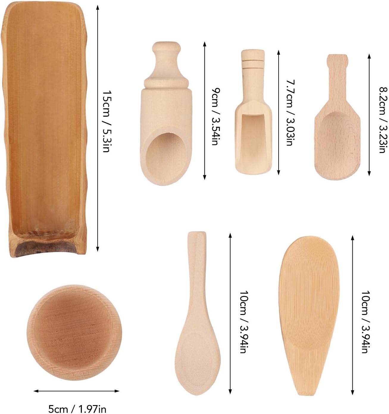 Dan&Dre Sensory Bin Tools Toy, Wooden Bowls Scoop Toys for Fine Motor Learning and Sensory Play, with Smooth Edges for Toddlers