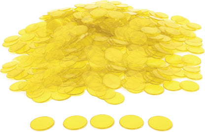 GSE Games & Sports Expert Blue Bingo Chips, 500 Pieces 3/4-Inch High-Contrast Transparent Counting Chips for Bingo Games, Parties