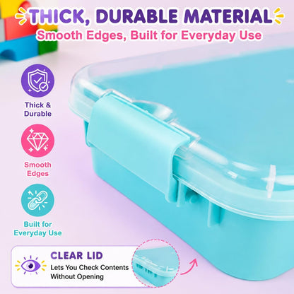 Carolart 3 Pack, Empty Sensory Bin, Wheat Straw Material，13.5 Inch Storage Container, Portable Plastic Storage Bins, Stackable Play Tray for toys,arts,crafts and sand.