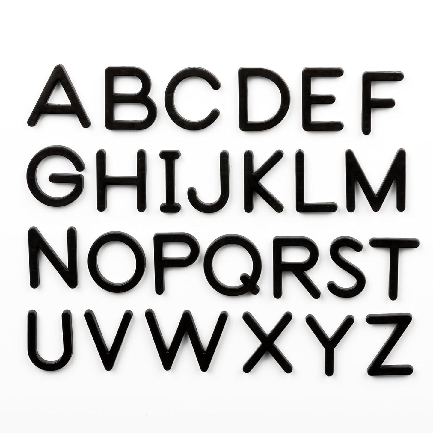 Really Good Stuff Uppercase Magnetic Black Plastic Letters - Set of 57 - Learn Reading & Writing