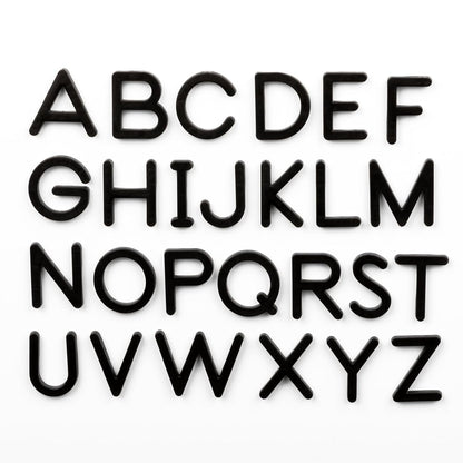 Really Good Stuff Uppercase Magnetic Black Plastic Letters - Set of 57 - Learn Reading & Writing