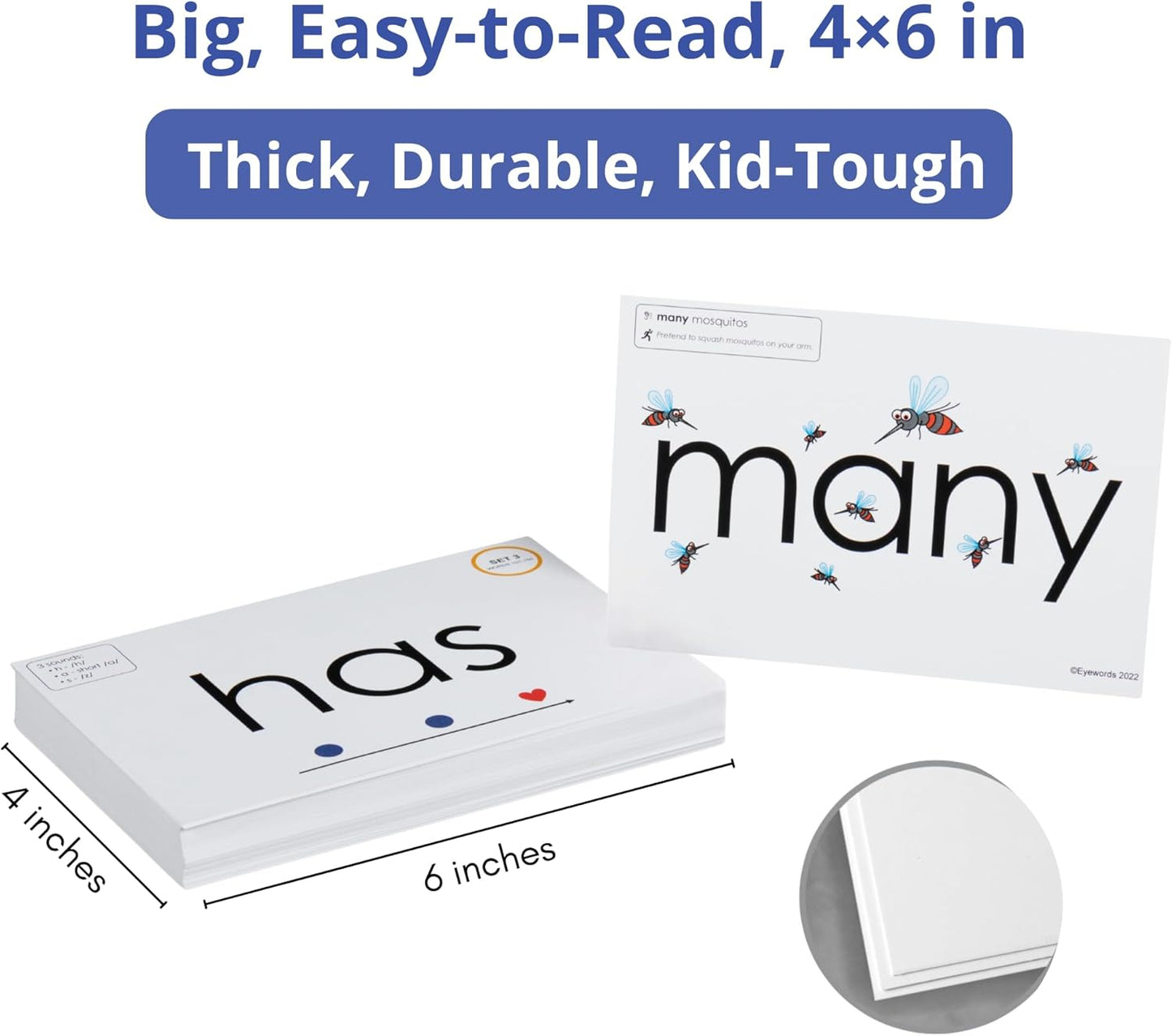 Sight Word & Phonics Flash Cards with Sound Mapping, Set 3 (High-Frequency Words 101–150), Picture-Embedded, Multisensory Learning, Pre-K–Grade 3, Homeschool & Classroom Use, Model EW-27
