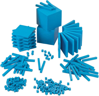 EAI Education Base Ten Intermediate Classroom Set: Blue Plastic - Blocks Only