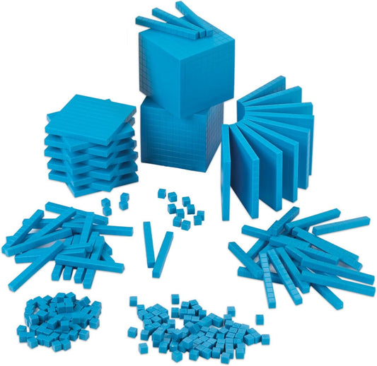 EAI Education Base Ten Intermediate Classroom Set: Blue Plastic - Blocks Only