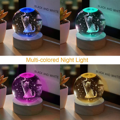3D Solar System Crystal Ball Space Lover Model Themed Gifts 3D Planets Glass Ball 60mm Decorative Sphere Decor Astronomy Birthday Gift