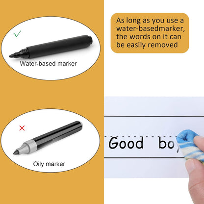 Chinco 5 Pcs Magnetic Sentence Strips for Teacher 24x3 Inch Magnetic Dry Erase Sentence Strips Lined Erasable Tape Reusable Classroom Learning Tool for Whiteboard Classroom Teacher Magnet Tools