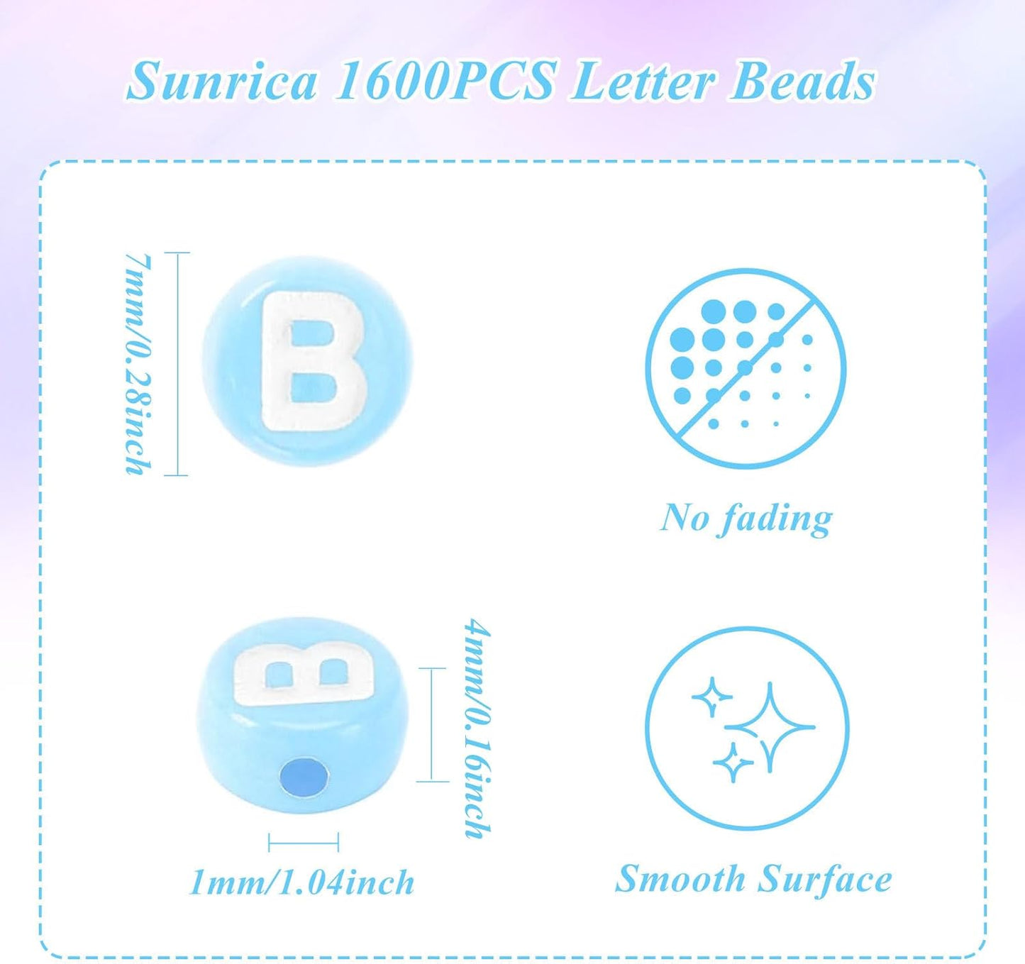 1600Pcs White and Silver Round Letter Beads A-Z, 4X7mm Acrylic Alphabet Beads for Jewelry Making