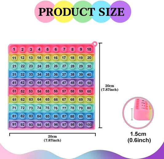 Multiplication Game Table Digital Multiplication Board Game, Addition and Multiplication in One, Rainbow Dimple Fingertip Toy, Create Stress-Relieving Math Manipulation (1 Piece)
