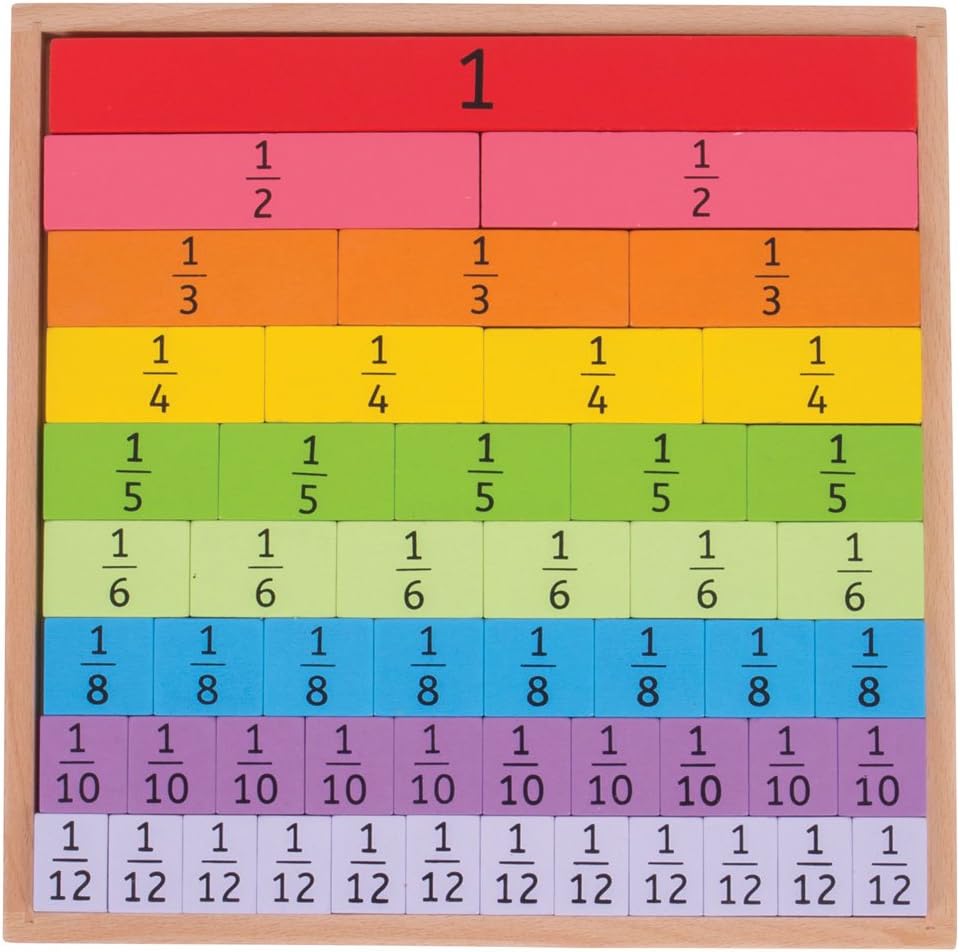 Bigjigs Toys Educational Fractions Tray with Decimals