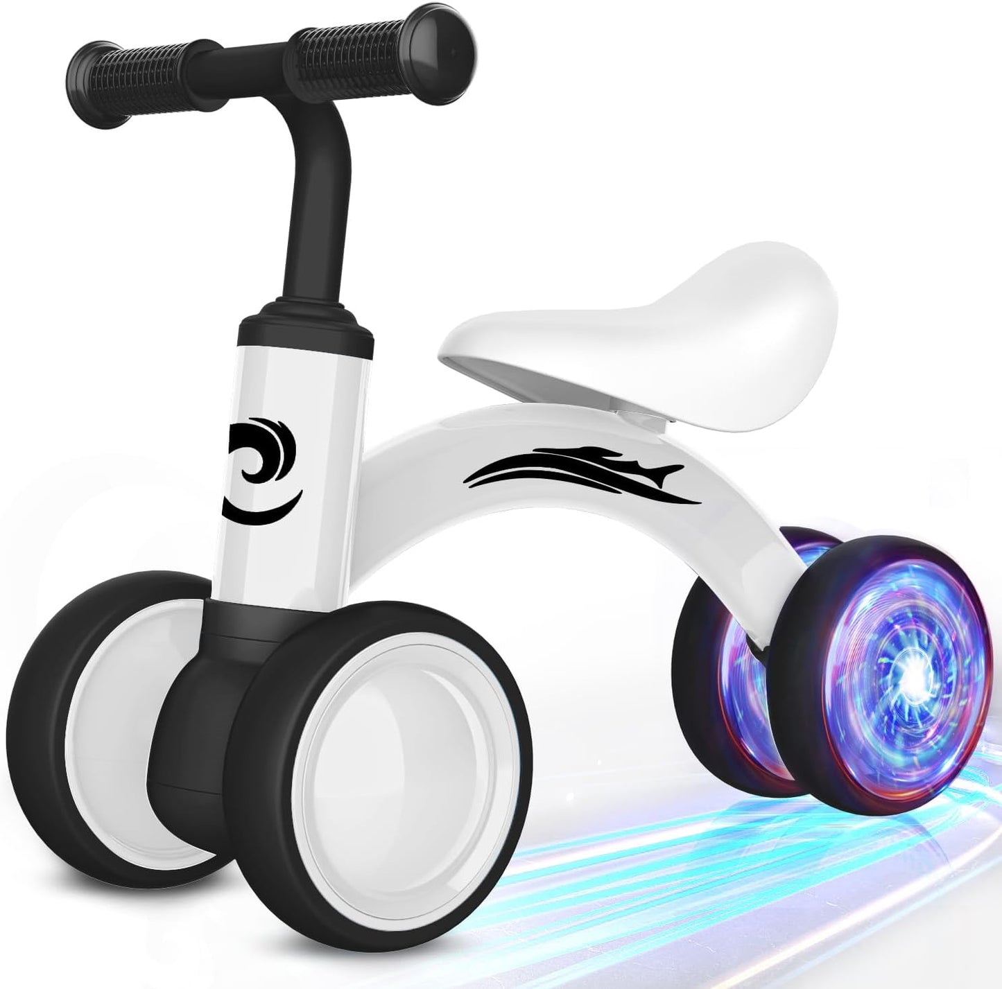 Gamfeiny Colorful Lighting Baby Balance Bike Toys for 1 Year Old Boy Girl Gifts, 10-36 Month Toddler Balance Bike, No Pedal 4 Silence Wheels & Soft Seat First Riding on Toys, 1st Birthday Gifts
