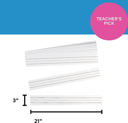 Fun Express White Sentence Strips (100 Pieces) Educational Writing Teaching Aids ,21" x 3"
