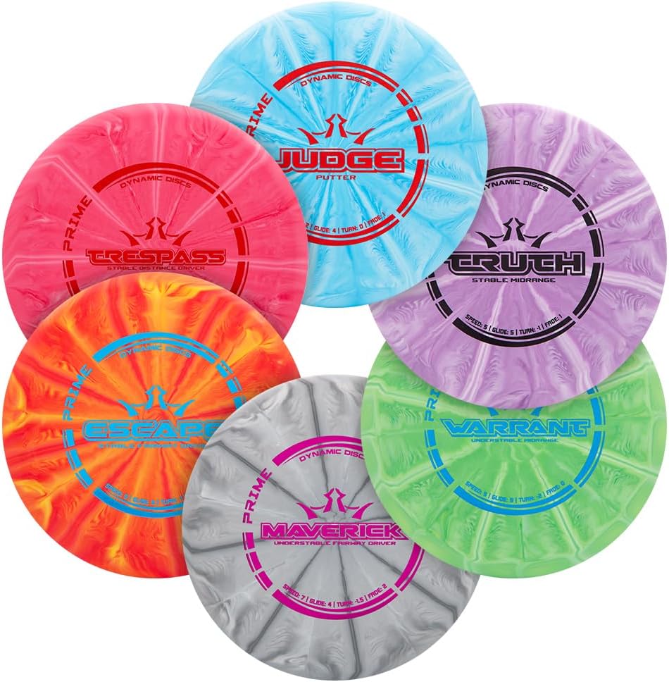 Dynamic Discs Prime Burst 4-Disc Golf Starter Set | Includes Putter, Midrange, Fairway & Driver | Golf Discs Set for Beginners | 170-176g | Beginner Pack for Amateurs