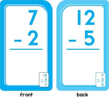 School Zone Subtraction 0-12 Flash Cards: 56 Cards, 1st Grade, 2nd Grade, Numbers 0-12, Differences, Early Math, Problem Solving, Subtraction Problems, Counting, Ages 6+