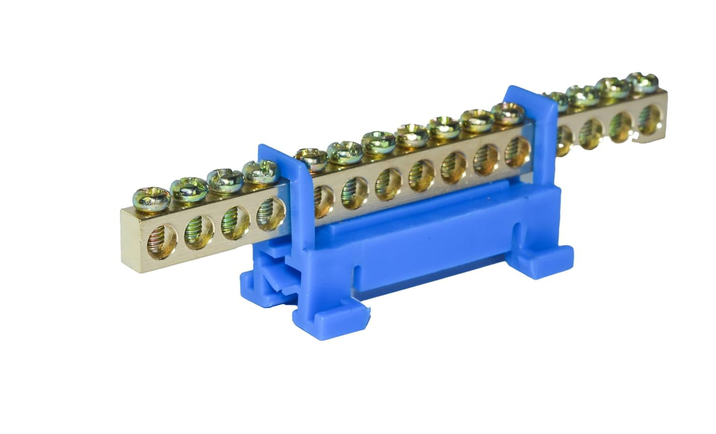 10 Positions Terminal Bus Bar Block 6 Pack Brass Wire Screw for Car Boat Marine Ground Power Distribution Grounding Electrical Bars Strip Block for 12V-110V, Blue