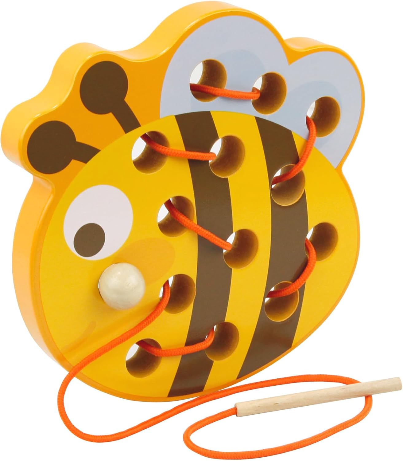 Sealive Early Development Wooden Lacing Toys, Montessori Activity Caterpillars Eat Apple and Kids Cheese Toys, Children Learning Educational Wood Block Puzzles for Toddlers Boys Girls