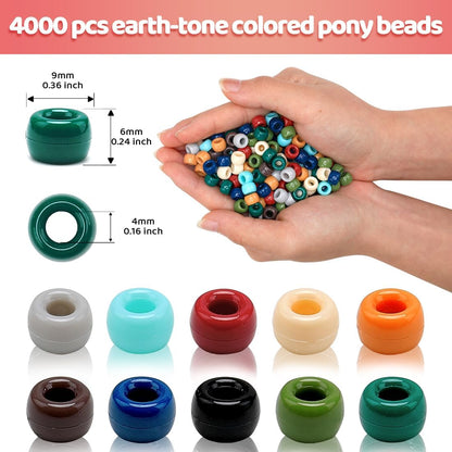 Praisebank 4000pcs Dark Green Pony Beads for Jewelry Making, Crafts, Hair Braids
