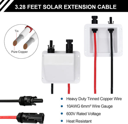 Solar Panel Mounts Bracket Set of 4pcs (White), Drill Free ABS Corner Roof Brackets Mounting Kit, Durable Solar Mount Rack Accessories for RVs, Trailers, Boats, Yachts, Vans, Carports